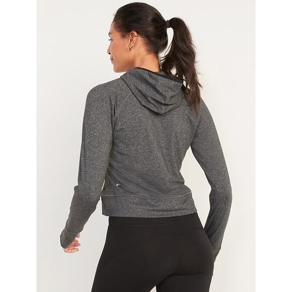 Old Navy Active Cozecore Performance Hoodie Sweatshirt Stretchy Gray XL NEW - Picture 4 of 11